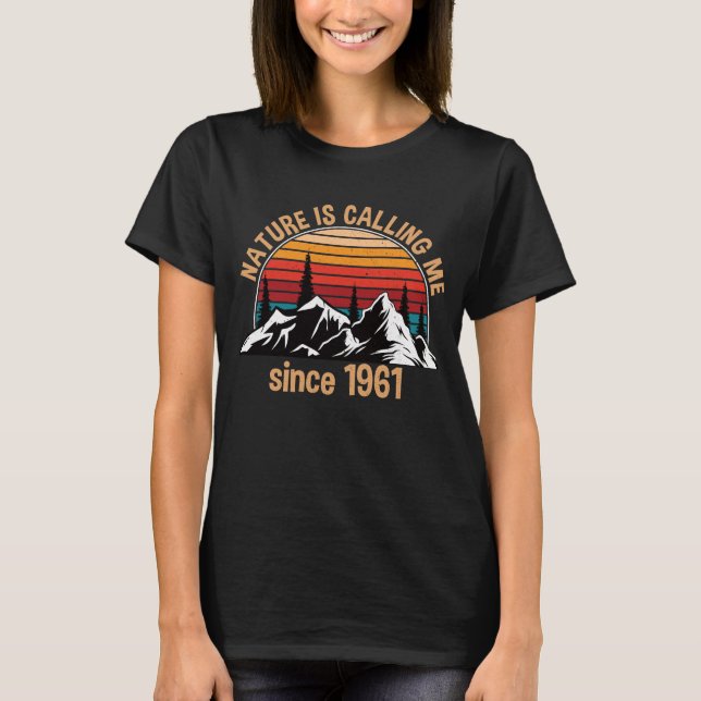 T-shirt Hiking Hiker Birthday 1961 (Devant)