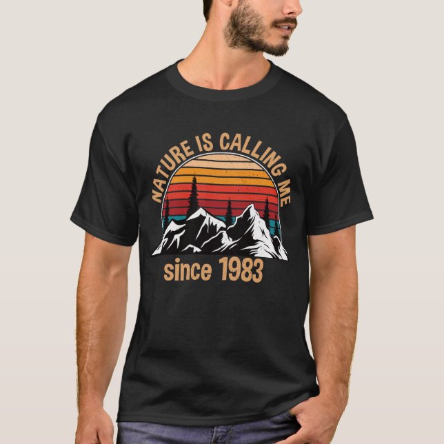 T-shirt Hiking Hiker Birthday 1983 (Devant)