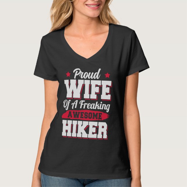 T-shirt Hiking Mountain Hike Hiker Wife (Devant)
