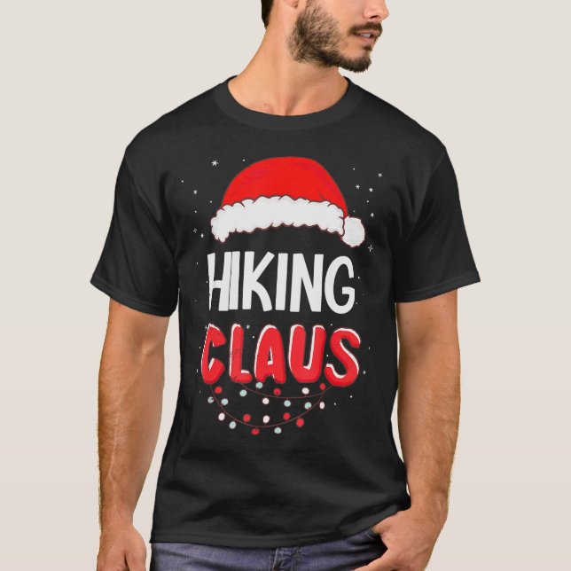 T-shirt Hiking Santa Claus Christmas Matching Costume  (Devant)