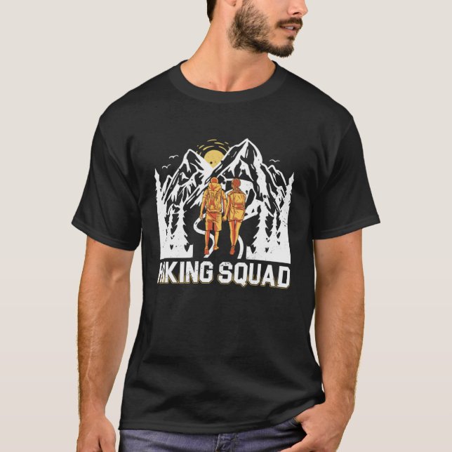 T-shirt Hiking Squad Camping Hiking Team Outdoor Activity  (Devant)