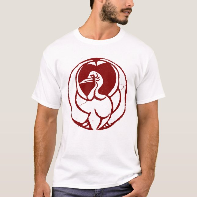 T-shirt Hikosaburo Yakusha Mon - Tsura Crane Kabuki Mon (Devant)