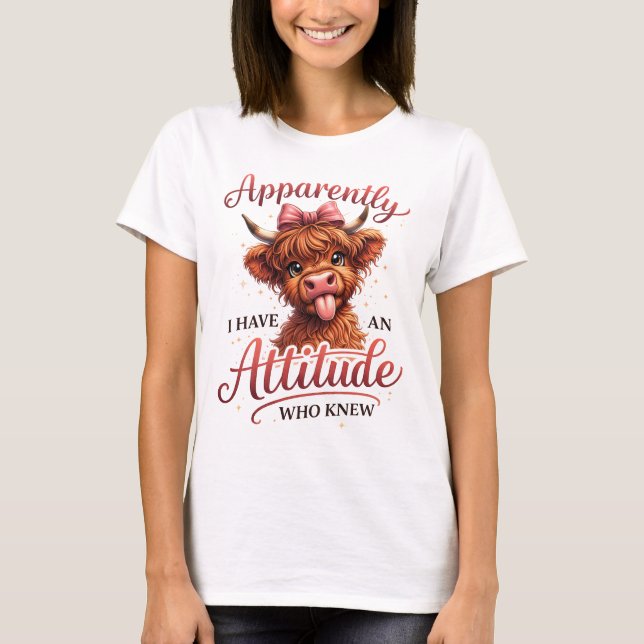 T-shirt hilarant et mignon avec un design de vache (Devant)