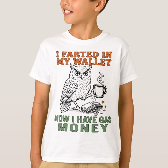 T-shirt Hilarious Gas Money Joke for Caffeine Addicts (Devant)