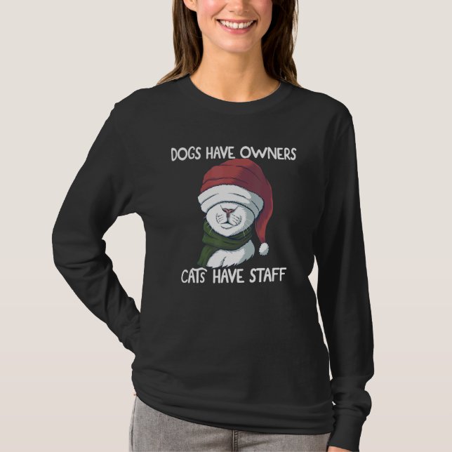 T-shirt Hilarious Joke Humour Chiens de chat ont des propr (Devant)