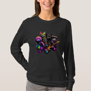 T-shirt Hilarious Rock Star Cat Band. Funny Cat Rock Rocki
