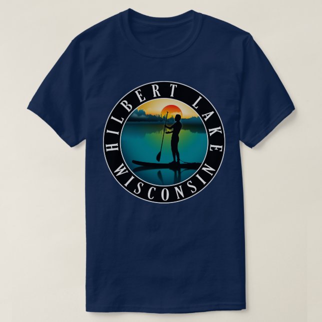 T-shirt Hilbert Lake Wisconsin Paddleboard (Design devant)
