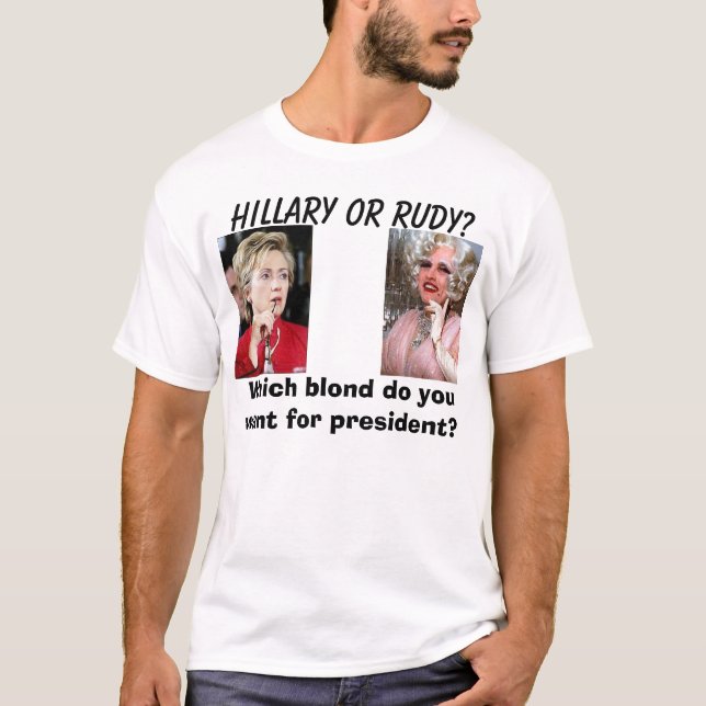 T-shirt Hillary4, giuliani-entrave, Hillary ou Rudy ? , (Devant)