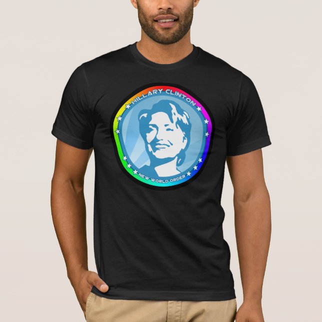T-shirt hillary clinton. arc-en-ciel. (Devant)