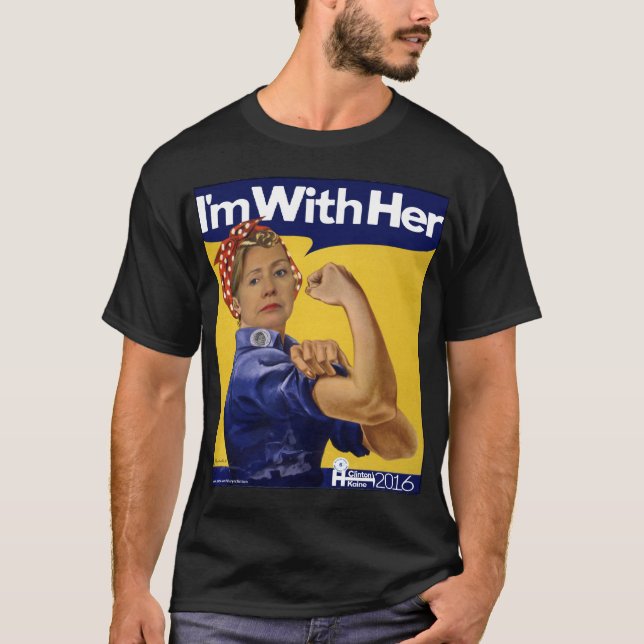 T-shirt Hillary Clinton je suis avec elle ! (Devant)