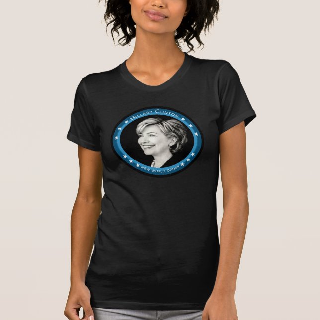 T-shirt hillary clinton : rayons bleus : (Devant)