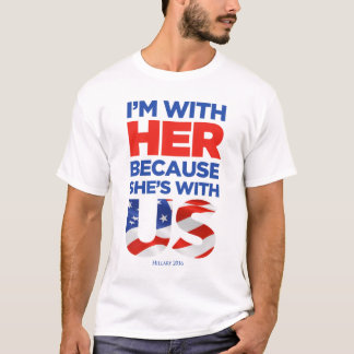 T-shirt Hillary pièce en t blanche/légère de 2016