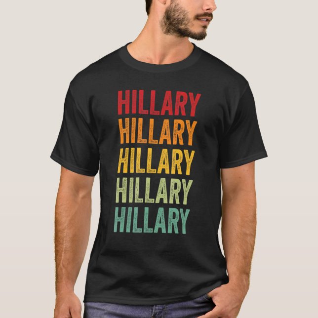 T-shirt Hillary Rainbow Répétition De Nom Hillary Texte (Devant)
