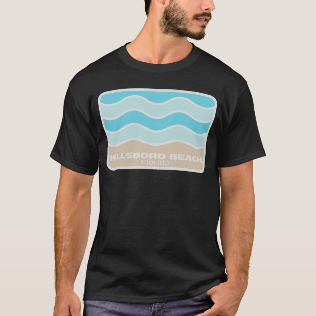 T-shirt Hillsboro Beach Floride Rétro FL Waves Beach Souve (Devant)