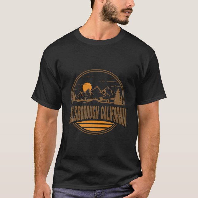 T-shirt Hillsborough California Mountain Hiking Print (Devant)