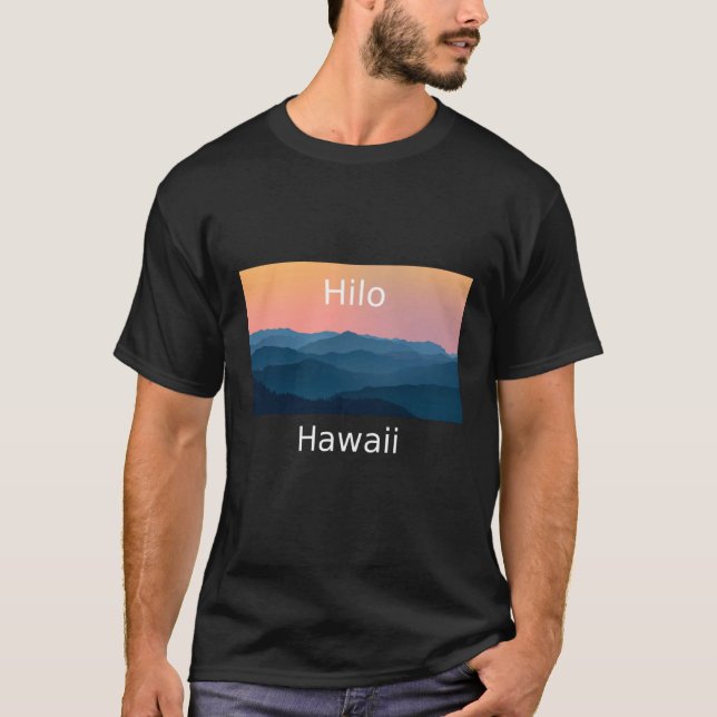 T-shirt Hilo Hawaii Mountain coucher de soleil (Devant)