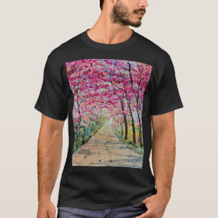 T-shirt Himalaya Cherry Roadside Aquarelle Paysage