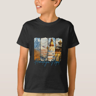 T-shirt Himalaya Népal Voyager Voyage Coup de pinceau Souv
