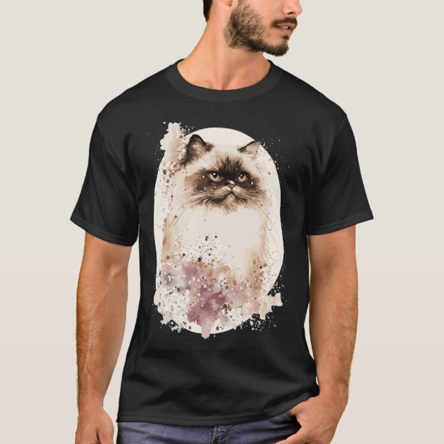 T-shirt Himalayan Cat Japanese Cherry Blossom Sakura (Devant)