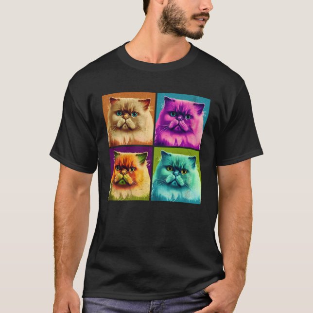 T-shirt Himalayan Cat Pop Illustration Colorful Animal  1 (Devant)
