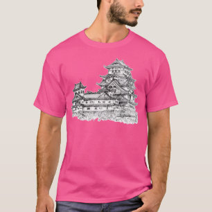 T-shirt Himeji Castle Japon Encre Illustration