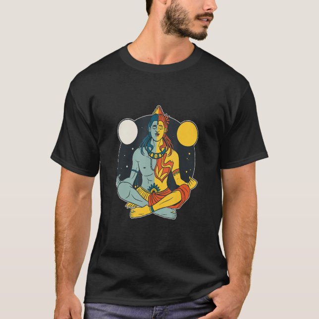 T-shirt Hindu Lord Shiva Statue Divine Meditation Figurine (Devant)
