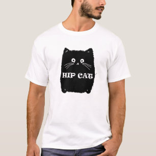 T-shirt Hip Cat Addict Drôle Drôle Cartoon Kitten Animaux