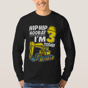 T-shirt Hip Hip Hip Hourra pour enfants Je suis 3 Aujourd'