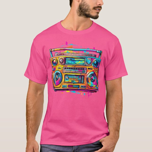 T-shirt Hip-Hip Rap 80'S 90 Du Ghetto Blaster (Devant)