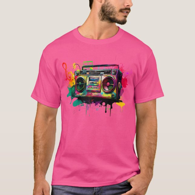 T-shirt Hip-Hip Rap 80'S 90 Du Ghetto Blaster (Devant)