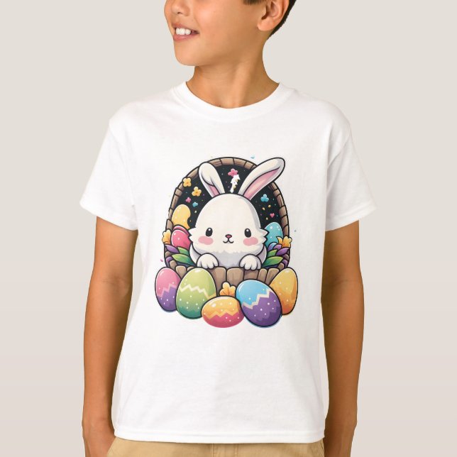 T-shirt Hip hop Bunny Kids Shirt - Cadeau pour la famille  (Devant)