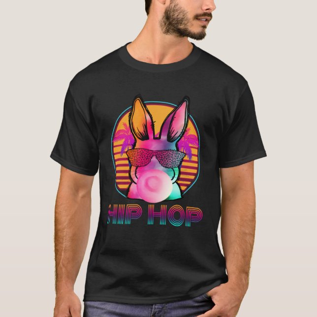 T-shirt Hip Hop Bunny With Sunglasses Cute Easter  Rabbit  (Devant)
