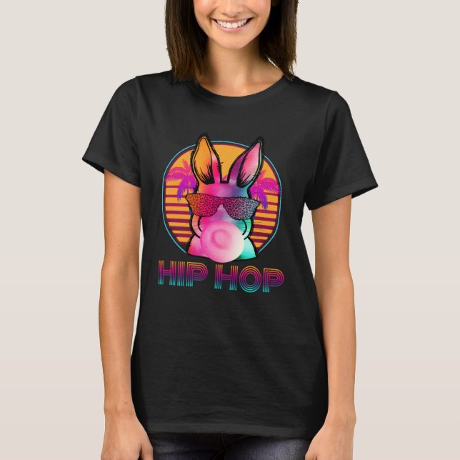 T-shirt Hip Hop Bunny With Sunglasses Cute Easter  Rabbit  (Devant)