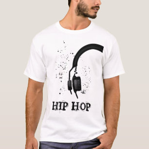 T-shirt Hip hop casque en noir et blanc