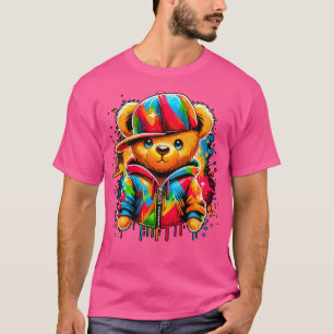 T-shirt Hip hop coloré Teddy Bear Rap Musique