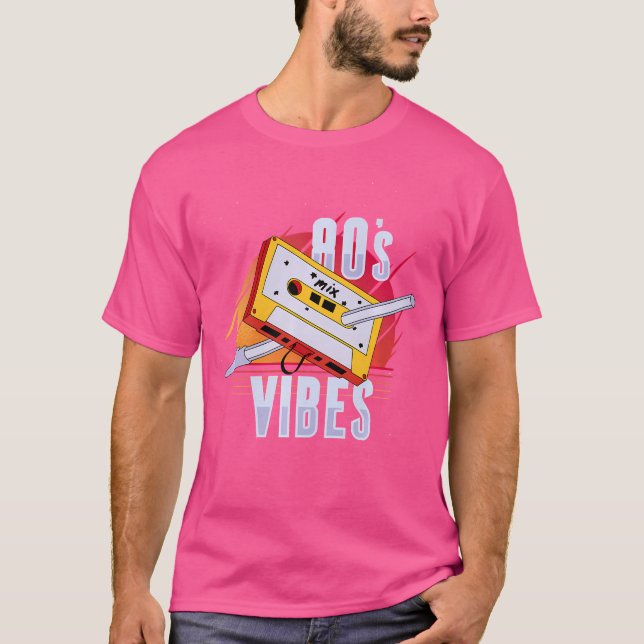T-shirt Hip hop De Bande De Cassette 80S (Devant)
