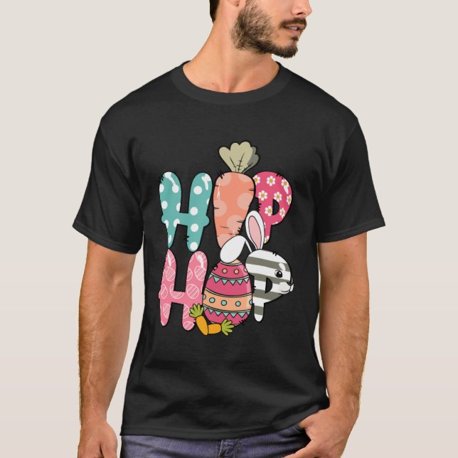 T-shirt Hip Hop Easter Cute Easter Bunny Groovy Easter Day (Devant)