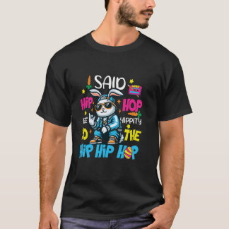 T-shirt Hip Hop Hippité Funny Pâques dabbing Lapin garçons