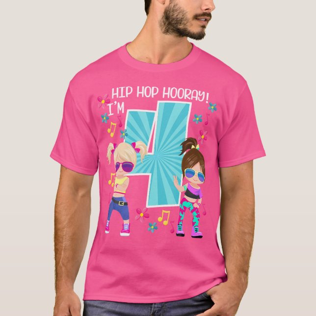 T-shirt Hip hop Hooray I M 4 Anniversaire Hip-Hop Kids Dan (Devant)