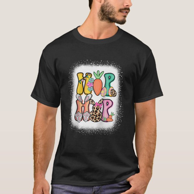 T-shirt Hip hop léopard blanchi Bunny de Pâques (Devant)