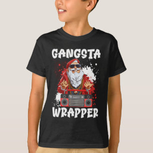 T-shirt Hip Hop Père Noël Gangster Noël Gangsta Emballage