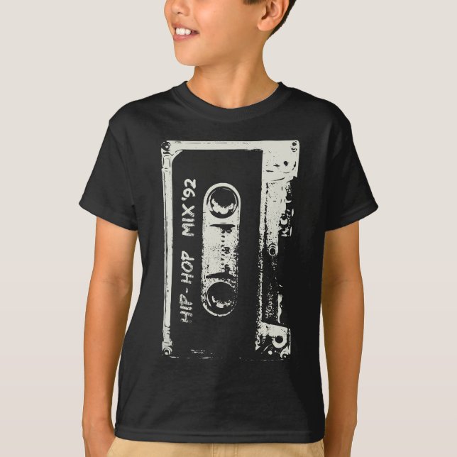 T-shirt Hip hop Rap Mixtape Cassette DJ Retro 90s (Devant)