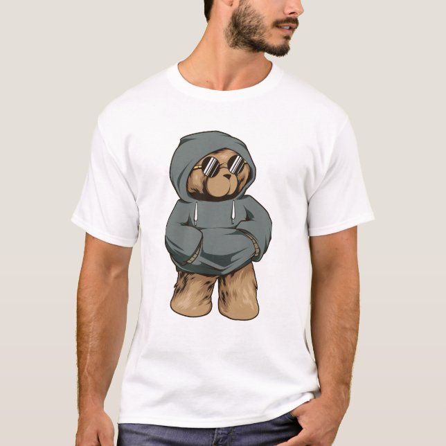 T-shirt Hip hop Teddy Bear Men (Devant)