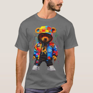 T-shirt Hip Hopeddy Bear ColorfuleddyBear Avec fille