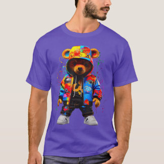 T-shirt Hip Hopeddy Bear ColorfuleddyBear Avec garçon