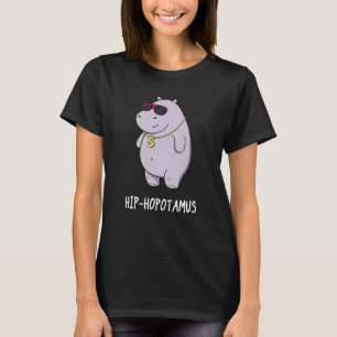 T-shirt Hip-Hopotamus Funny Hippo Pun Dark BG