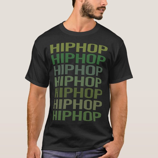 T-shirt Hiphop Hip hop de texte vert (Devant)