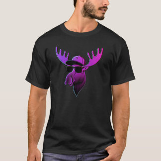 T-shirt Hiphop Moose 80s Retro Purple Hommes Femmes Enfant