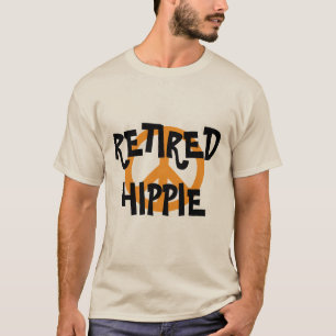 T-shirt Hippie à la retraite, symbole de paix, chemise pe