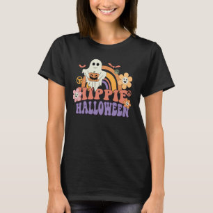 T-shirt Hippie arc-en-ciel Halloween Fantôme Citrouille Ré